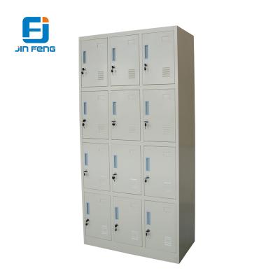 China Knock Down Structure Steel China Manufacturer 12 Doors Locker Staff Clothing Locker for sale