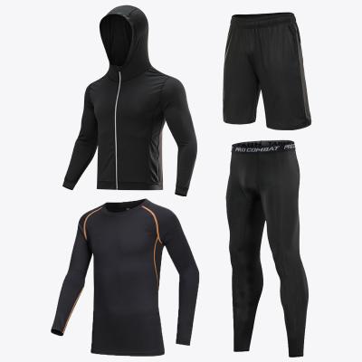 China Breathable Gym Yoga Wear Tracksuit For Men Wholesale Tight Fitness Running Leggings Set Custom for sale