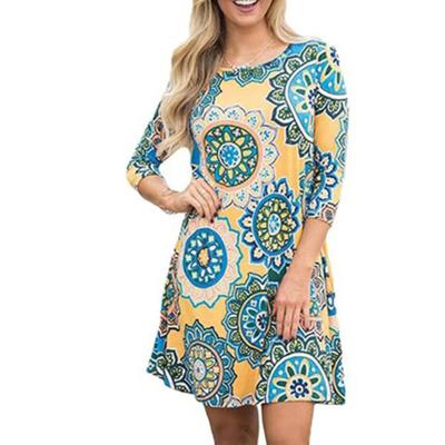 China Plus Size Women's Casual Dress Form-flattering design with print, comfortable fit for sale