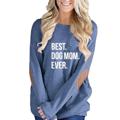 China Women's anti-pilling top with letter printed best dog mum ever. Most Classy Available.Women Sweatshirt Top Great For Many Occasions for sale