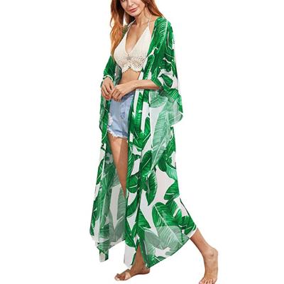 China Anti-pilling 2021 wholesale women fashion long plus class kimono cardigan popular charming floral printed silk long satin kimono robes for sale