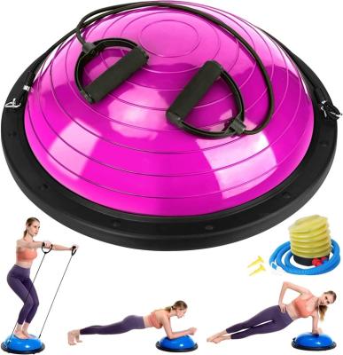 China Balance Forming 58cm Yoga Speed ​​Ball Round Ball Balance Ball Explosion-proof Thickened Pilates Fitness Equipment Bosus Half Wave Ball for sale