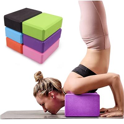 China Sports Accessories Gym Fitness EVA Yoga Block Colorful Foam Block Brick For Dance Lunges Leg Pres Workout Yoga Shaping Custom Logo for sale