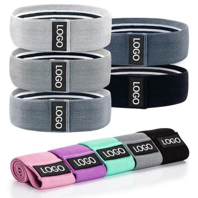 China Durable Custom Logo Booty Bands For Women Fitness Exercise Elastic Workout Bands Polyester Fabric Hip Circle Thigh Squat Gym For Yoga for sale