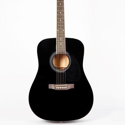 China Spruce Top OEM Factory Laminate Spruce Dreadnought Black Electric Acoustic Guitar for sale