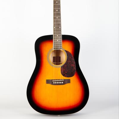 China Spruce Top OEM Factory Laminate Spruce Dreadnought Sunburst Electric Acoustic Guitar for sale