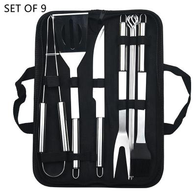 China Amazon Stainless Steel Easily Cleaned Tool Kits 3-20 Pieces Grill Combination Tools Outdoor Home BBQ Grill Tool Kit for sale