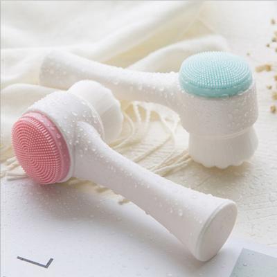 China Protable Dual Manual Silica Gel Face Wash Brush for sale