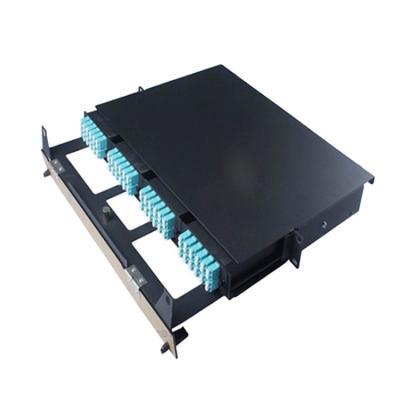 China Metal MPO MTP 19 Inch 1U 96 Ports Fiber Optic Patch Panel For High Density Data Center for sale