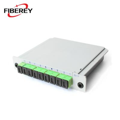 China Card Inserting Type 1: Card 8 Inserting Type 1x8 1*8 SC APC Fiber Optic PLC Splitter for sale