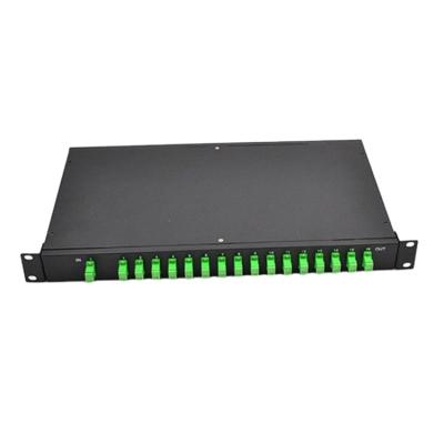 China 1U RACK MOUNT SC APC SM 1X16 Rack Mounted Fiber Optic PLC Splitter for sale