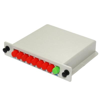 China Hot Selling Slot Box FTTH Cassette Card Inserting Type 1x8 FC UPC Fiber Optic PLC Splitter for sale