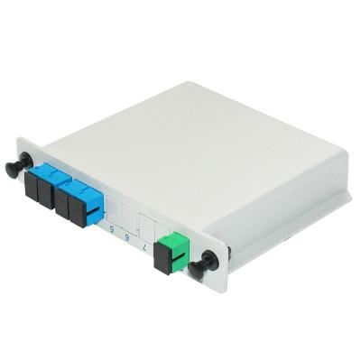 China FTTH FTTH OLT FTTX SC 4 UPC 1 Slot 4 Way 1x4 Box Shaped Fiber Optic PON Splitter for sale