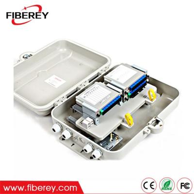 China Outdoor LAN WLAN FTTH FTTB ftth 1X32 fiber optic distribution box with 4 pcs slot PLC splitter for sale