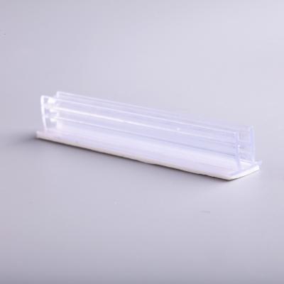 China Plastic Supermarket Shelf PVC Sign Holder With Adhesive Back for sale