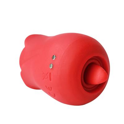 China Wholesale Private Silicone Red Flower Petal Shaped Women Massage Clitoral Tongue Rose Vibrator for sale