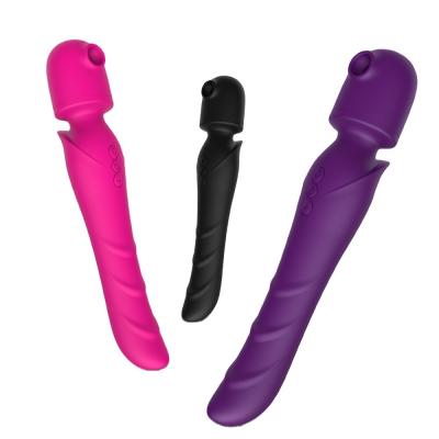 China New Factory Price 10 Frequency AV Sucking Wand Massager Sex Vibrators Clitoral Sucking Vibrator for sale