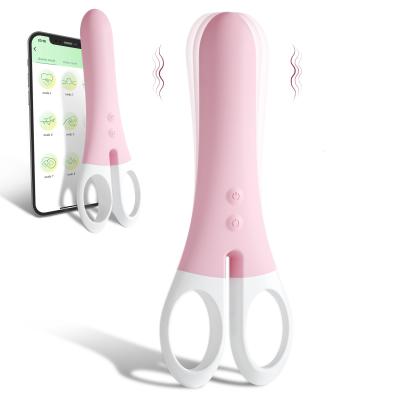 China 2023 New Design Cute stationery vibrator  Scissors Shape 9 Vibration Modes APP Long Distance Control G-Spot  Vibrator For Women for sale