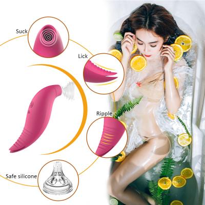 China Wearable vibrator clitoral G-point stimulation thrusting vibrator Sucking Toy Oral Tongue for women for sale