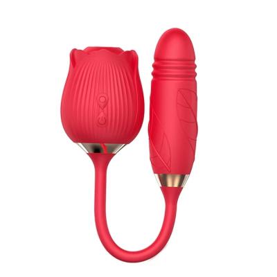 China Nipple Clitoris  G Spot Massager  Rose Suction Vibrator Women Toy 10 Modes Sucking and Thrust Rose Toy Vibrator For Woman for sale