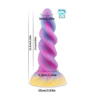 China New Design Alien Soft Skin Silicone Sex Toy Tri-Color Mix Luminous Body Big Dildos For Women Toy for sale