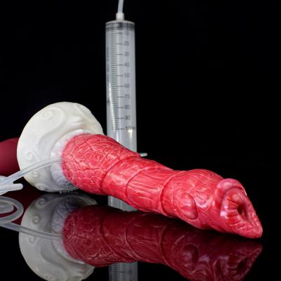 China Silicone Deer Squirt With  Ejaculating Dildo  Liquid Function Couple Dog Knot Strap On Dildo Anal Sex Toys For Women for sale