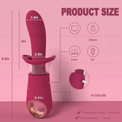 China Rose Sucking Sex Toy  Vibrators Clitoris Stimulator Sucking Licking Tongue Vibrator Masturbator  2 in 1 For Women for sale