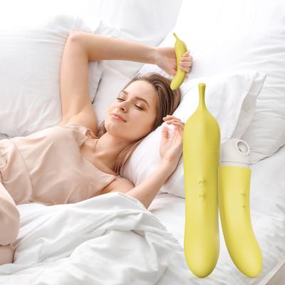 China Banana 2 in 1 Clitoral 7-frequency Sucking  G-Spot Dildo Vibrator Sex Confidential Protection Banana Privacy Design Dildo for sale