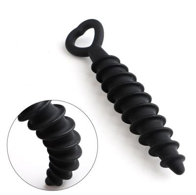 China Adult Toys Silicone threaded bead anal plug G Spot Massage Stick Anal Butt Plug For Women for sale