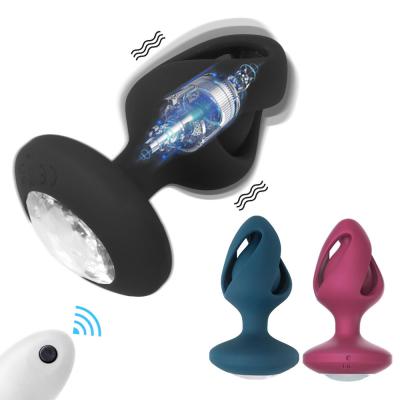 China Aizhilian Wireless Remote Control silicone butt plug Massage Vibrating Silicone Butt Plug Anal vibrator for sale