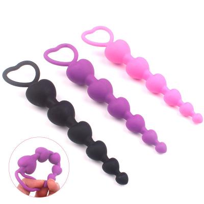 China Anal Beads Clitoris Stimulated Prostate Massage Silicone Anal Beads for Woman Man Anal Butt Plug for sale