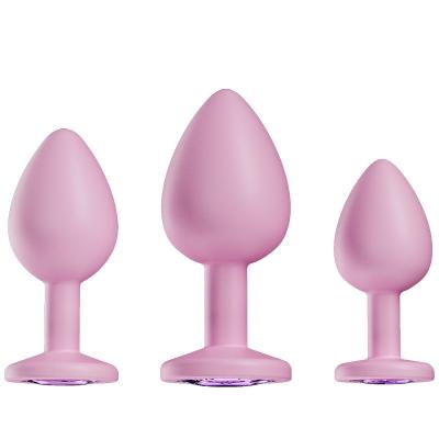 China Silicone Anal Plug with Crystal Jewelry Smooth Touch female Butt Plug Anal Bead Anus Dilator Anal Toys for Male Men Women for sale