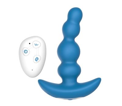 China Wireless Remote Control 10 Frequency 3 Speed Rotating Silicone Anal Plug Vibrator Vibrating Anal Beads Male Prostate Massager for sale