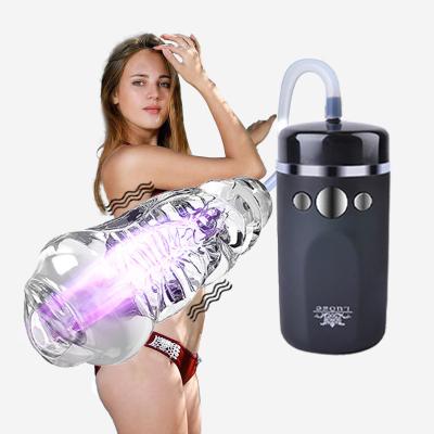 China Hot sale Transparent silicagel suction pull vibrating aircraft cup masturbator for male masturbating machines for sale