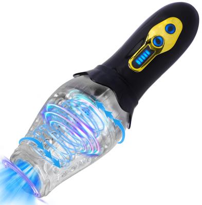 China Rotational luminescence 10 vibrating 5 rotating man masturbate machine masturbation cup for male for sale