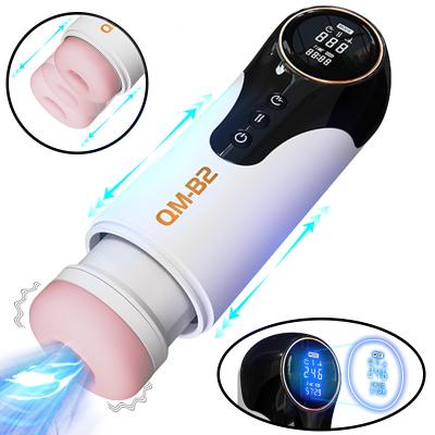 China New LCD Display Fully Automatic Thrusting Sucking Vibrate Exercise Male Sex Automatic Masturbation Cup with Voice for sale