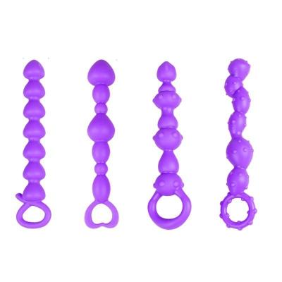 China Silicon Plug Anal Sex Beads Heart Shape Anal Plug Butt Beads For Men and Women Masturbating for sale