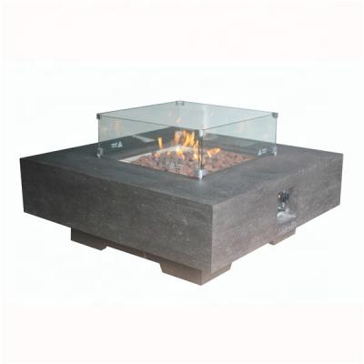 China Modern hot sales 42 inch square concrete fire table gas burning table for outdoor living for sale