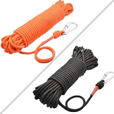 China Magnet Magnet Fishing Rope With Carabiner Braided Rope Nylon Mooring Line For Commercial, Anchor, Clothesline, Boat Anchor for sale