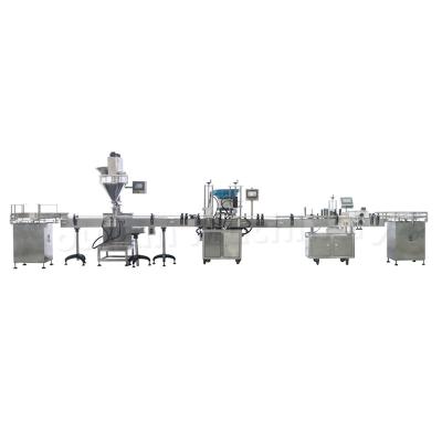 China Automatic Protein Coffee Dry Auger Powder Jar Bottle Mixing and Filling Capping Labeling Machine en venta