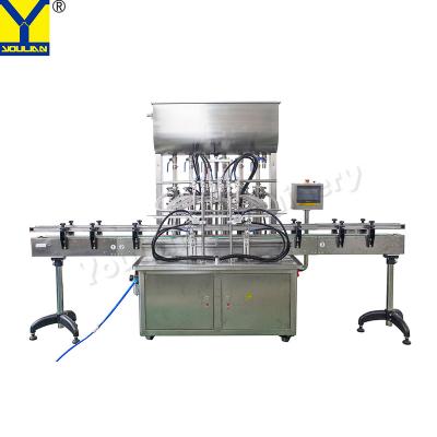 중국 GT6T-6G Automatic 6 Head Linear Pneumatic Bottle Filler Peanut Butter Honey Paste Jar Filling Machine with Hopper 판매용