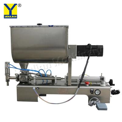 Cina GW-1 Semi auto Piston Bottle Filler Thick Sauce Bean Paste Filling Machine with Dosing Mixing Machine in vendita