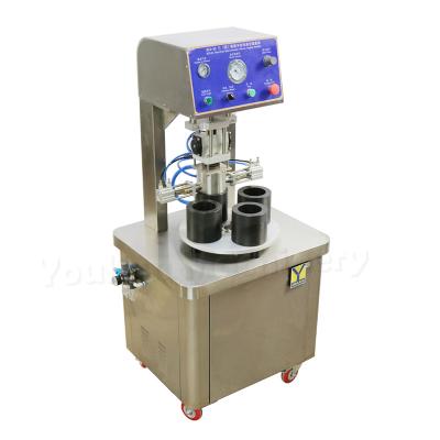 Китай BZX-65-4 Semi Automatic Pneumatic Capper Twist Off Glass Jar Bottle Cap Vacuum Capping Machine продается