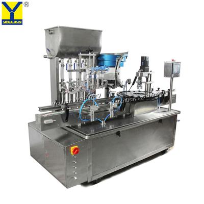 Κίνα YTSP-500 Automatic 4 Head Bottle Filling Stoppering Capping All-in-one Machine for Tomato Sauce προς πώληση