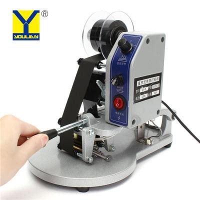 China DY-8 Manual Hot Stamping Ribbon Date Batch Expiry Coding Printing Machine on Plastic Bags for sale