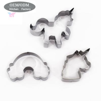 China Stainless Steel Unicorn Biscuit Mold DIY Tool Biscuit Mold Home Sustainable Baking Cookie Cutter for sale