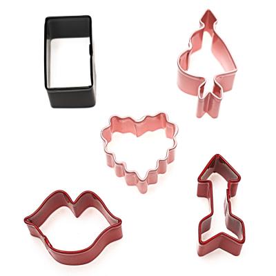 China Cookie Cutter Sustainable Metal Stainless Steel The Love Star Customized Tools Type Heart Colors for sale