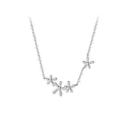 China Office/Modern Elegant Necklace Set 925 Hot Silver Design Ladies Flower Necklace Career for sale