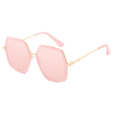 China Fashion Sunglasses Best Selling Oversized Polygon Women Sunglasses Metal Frames Big Glass Aluminum Fashion Sun Glasses for sale