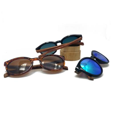 China Fashion sunglasses ready to ship high quality custom made frame bamboo leg round PC fashion sunglasses for sale